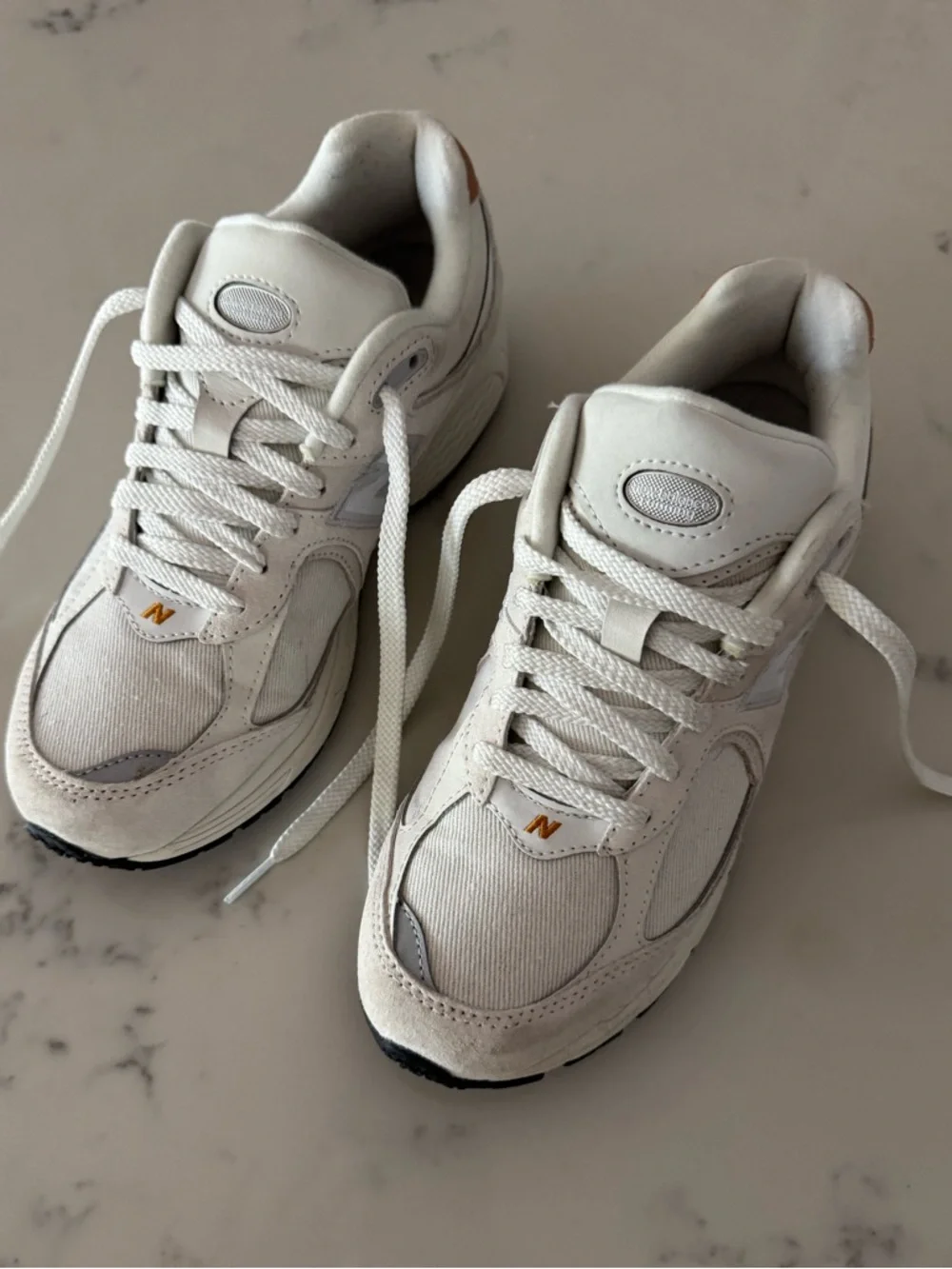 New Balance White Athletic Sneakers - Picture 2 of 4